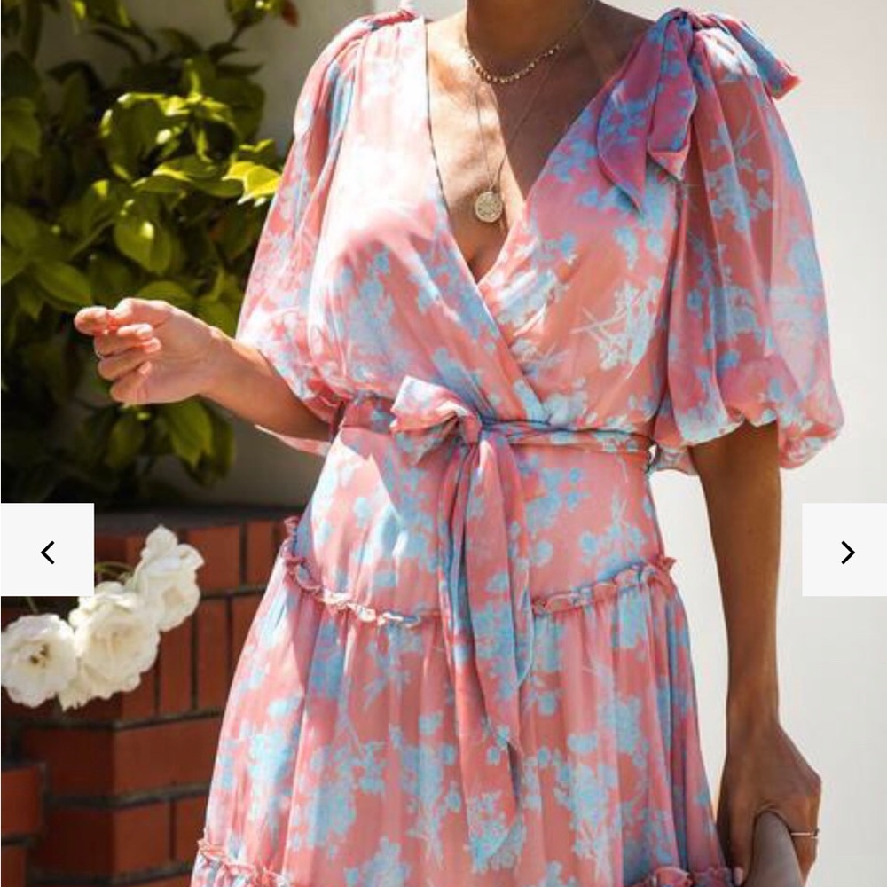 Pink and blue babydoll ruffle dress